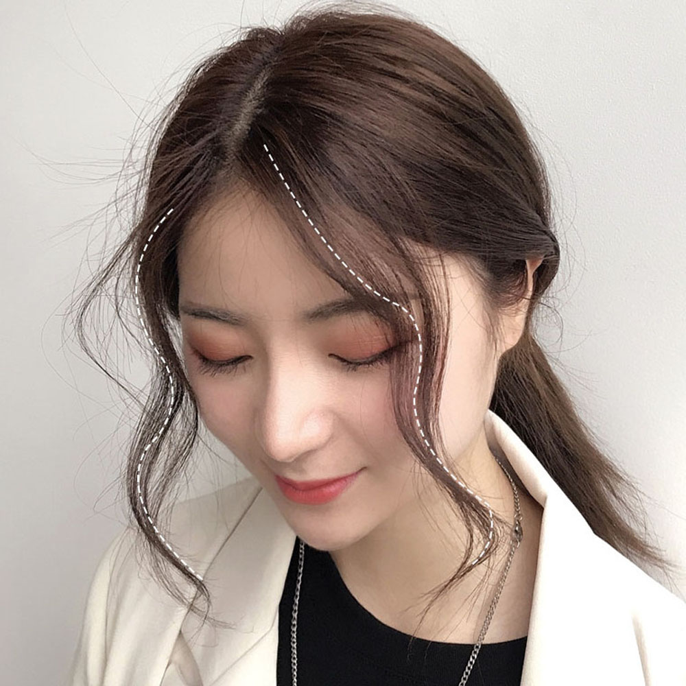 Tóc Mái Tổng Hợp Tự Nhiên Cho Nữ, Pháp Pha Trộn Clip Trong Phần Mở Rộng Tóc Tóc Mái Giả Tóc Side Fringe