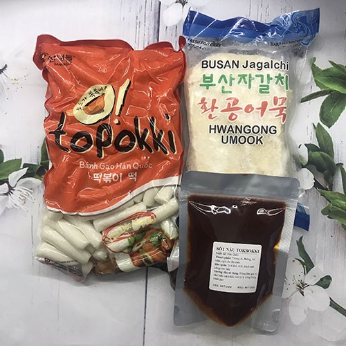 500g bánh gạo sanadle + 100g sốt tokbokki + 450g chả cá hàn quốc