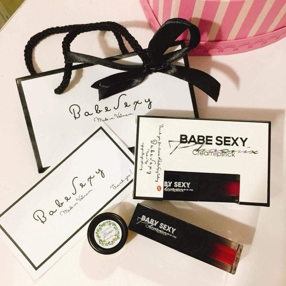 Son kem baby sexy-đỏ cam -tặng son dưỡng + túi nơ