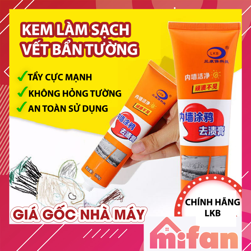 Kem Tẩy Vết Bẩn Trên Tường LKB 180 gr - Vệ Sinh Làm Sạch Mọi Loại Vết Bút Vết Bẩn Bám Tường Hiệu Quả Cao - SIÊU MẠNH - HÀNG CHÍNH HÃNG