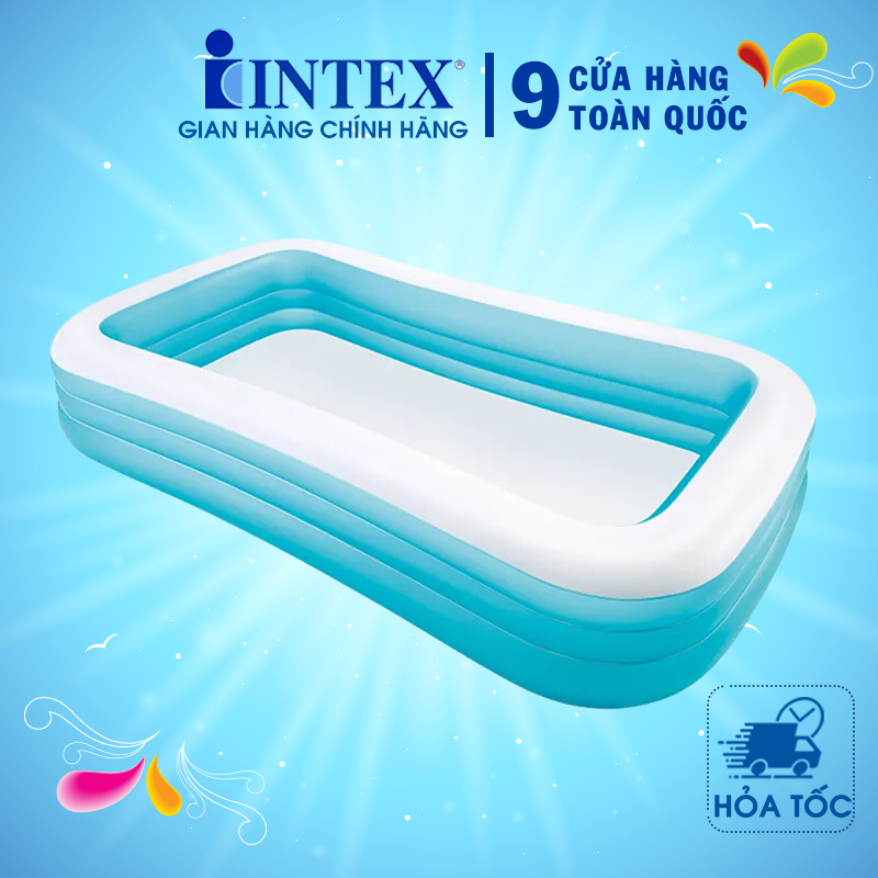 (Tặng tấm phủ)Bể bơi phao gia đình INTEX 58484 - bể bơi trẻ em, bể bơi gia đình, do choi tre em