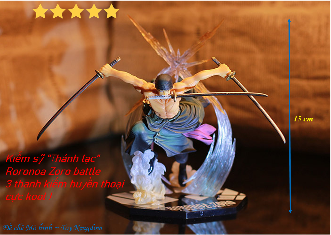 [FreeShip Max] ] Mô hình Zoro battle kiếm sỹ 3 kiếm 2 khuôn mặt sắc nét cao 15cm