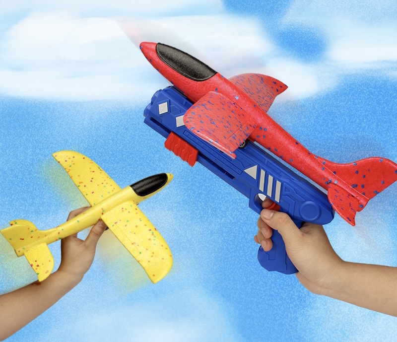 Đồ chơi bắn máy bay xốp, máy bay xốp 32cm kèm súng phóng máy bay xốp bay xa hơn, hộp đẹp dùng tặng quà cho bé , đồ chơi vận động ngoài trời.