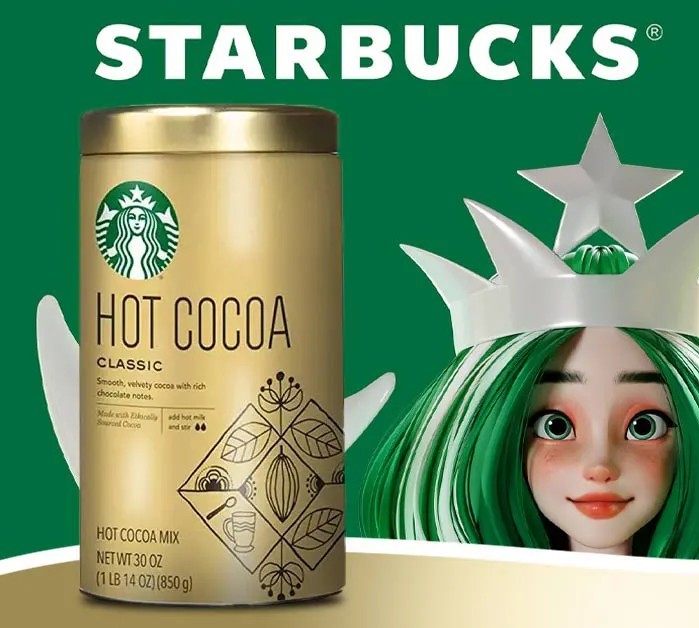 Bột cacao Starbucks Hot Cocoa Classic của Mỹ hộp 850gr