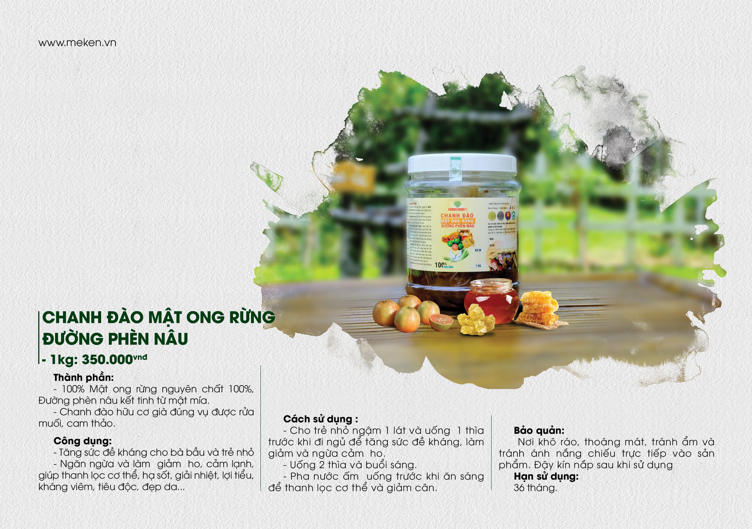 Chanh đào mật ong rừng ngâm đường phèn nâu Mẹ Ken