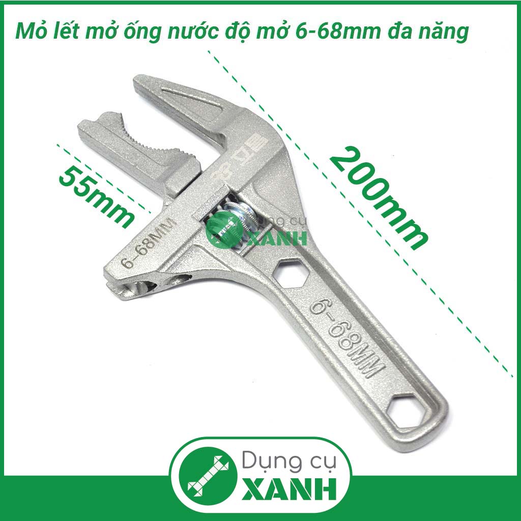 Mỏ lết ngắn miệng vòm, Mỏ lết ngắn miệng rộng độ mở lớn từ 6-68mm