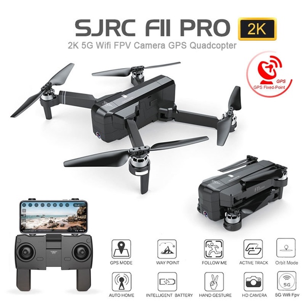 [HCM][Trả góp 0%]Flycam SJRC F11 PRO 2k bay 28p xa 1200m có GPS tự bay về - Bảo hành 3 tháng