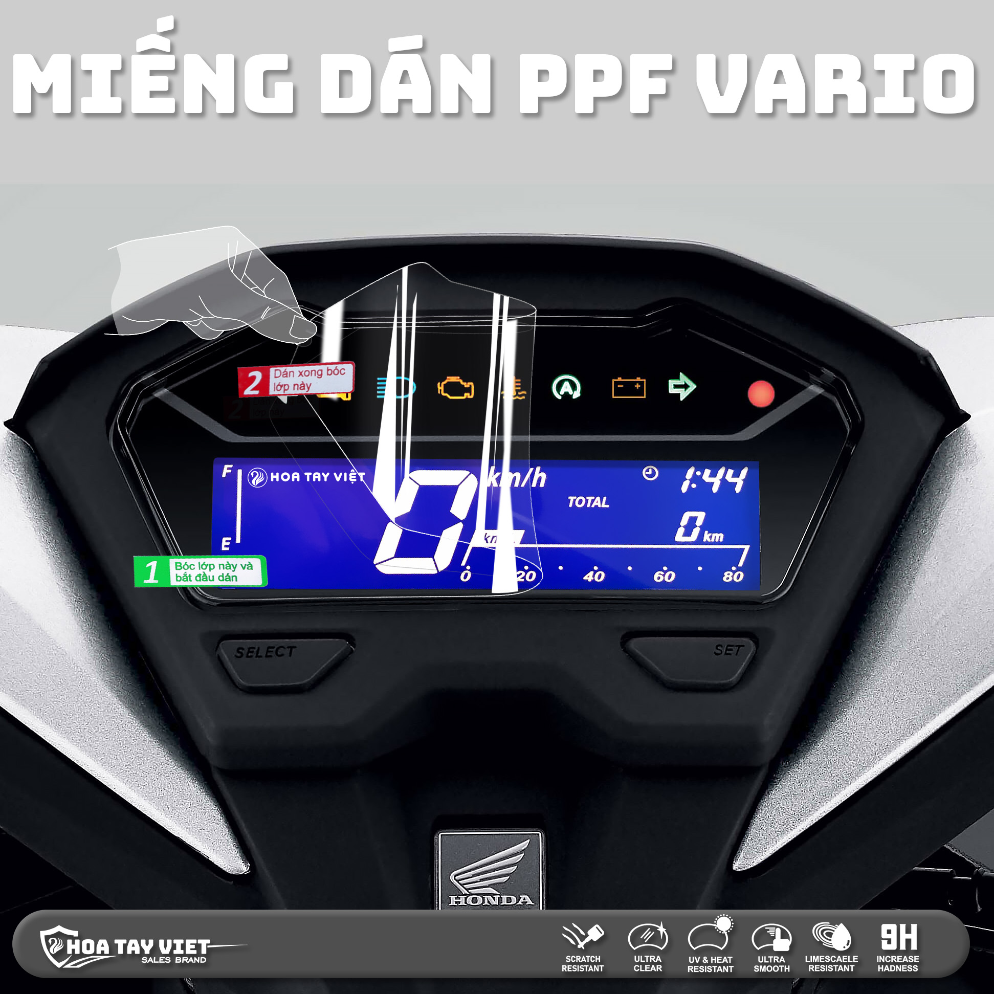 Vario PPF Miếng dán bảo vệ mặt đồng hồ xe vario 125 - 150 chống trầy màn hình honda vario