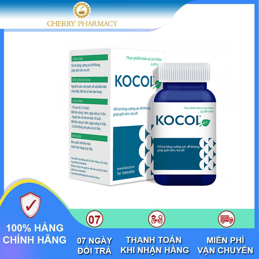 [HCM]KOCOL hỗ trợ tăng cường sức đề kháng giúp giảm cảm và hạ sốt 30 viên