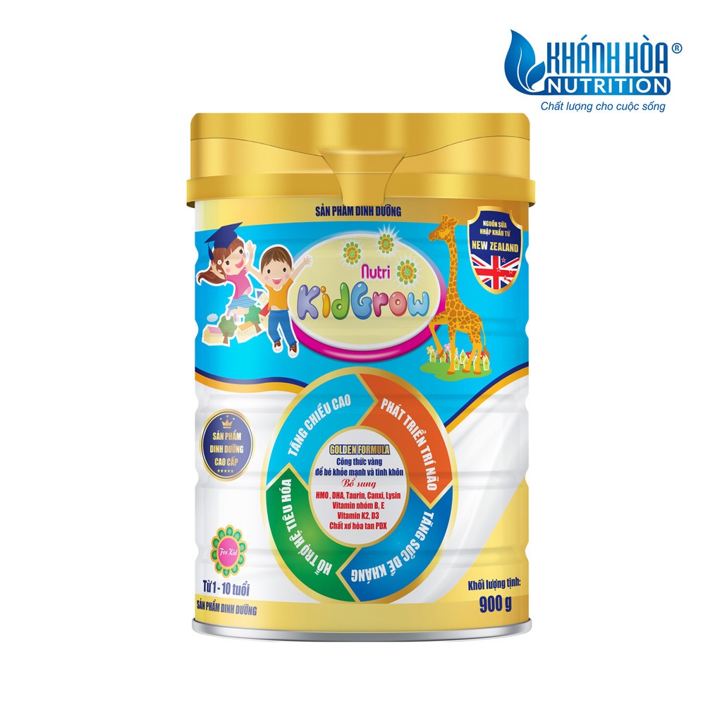 [XẢ KHO DATE 09/2024] Sữa Bột Dinh Dưỡng NutriKidGrow  Khánh Hòa NutriFoods - Cho Trẻ Từ 1 Đến 10 Tuổi - Lon 400G/900G