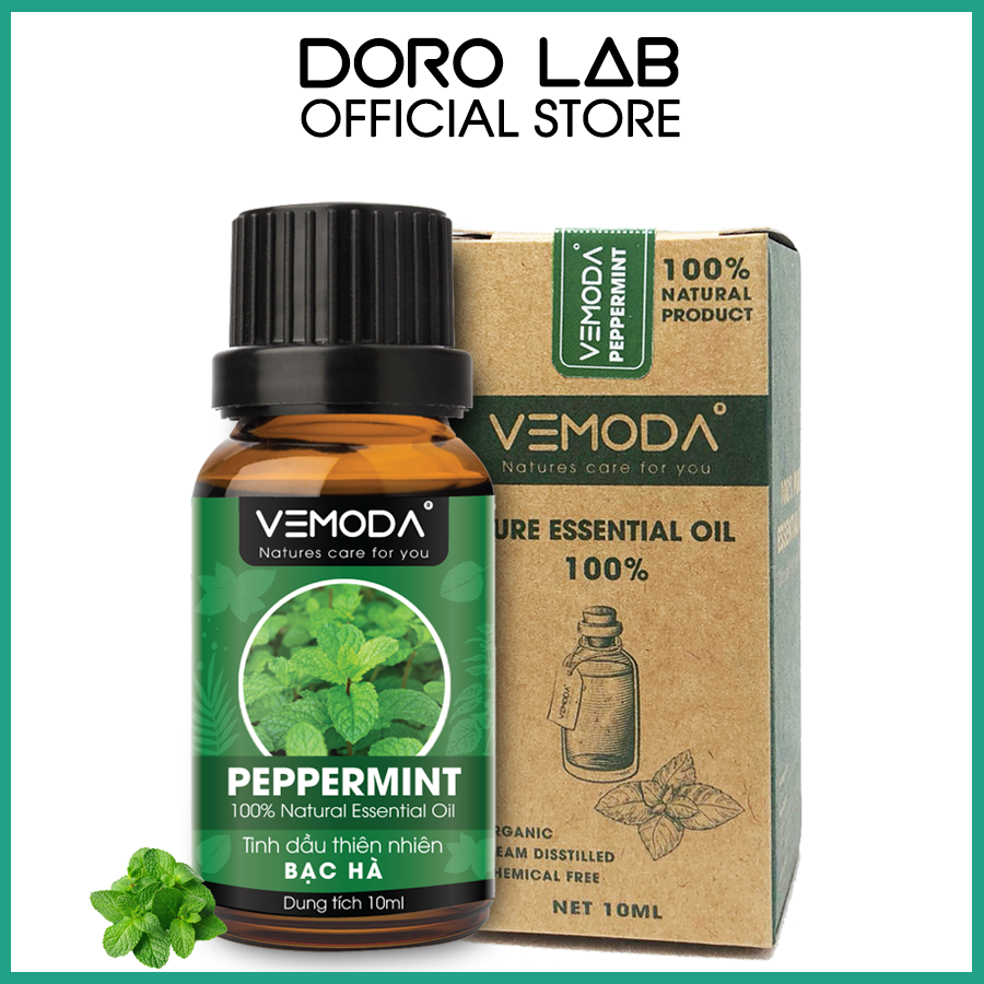 Tinh dầu Bạc hà cao cấp Peppermint Essential Oil. Tinh dầu xông phòng giúp khử mùi, tăng khả năng tập trung, tỉnh táo, xua đuổi chuột. Tinh dầu thơm phòng. Tinh dầu thiên nhiên cao cấp Vemoda
