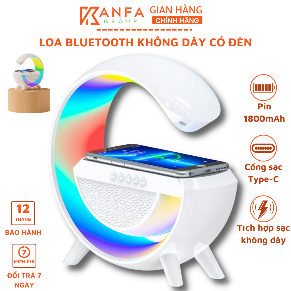 Loa bluetooth không dây tích hợp đèn led rgb âm thanh vòm 3d siêu bass cực mạnh kết hợp sạc không dây - loa chữ g bluetooth đa chức năng