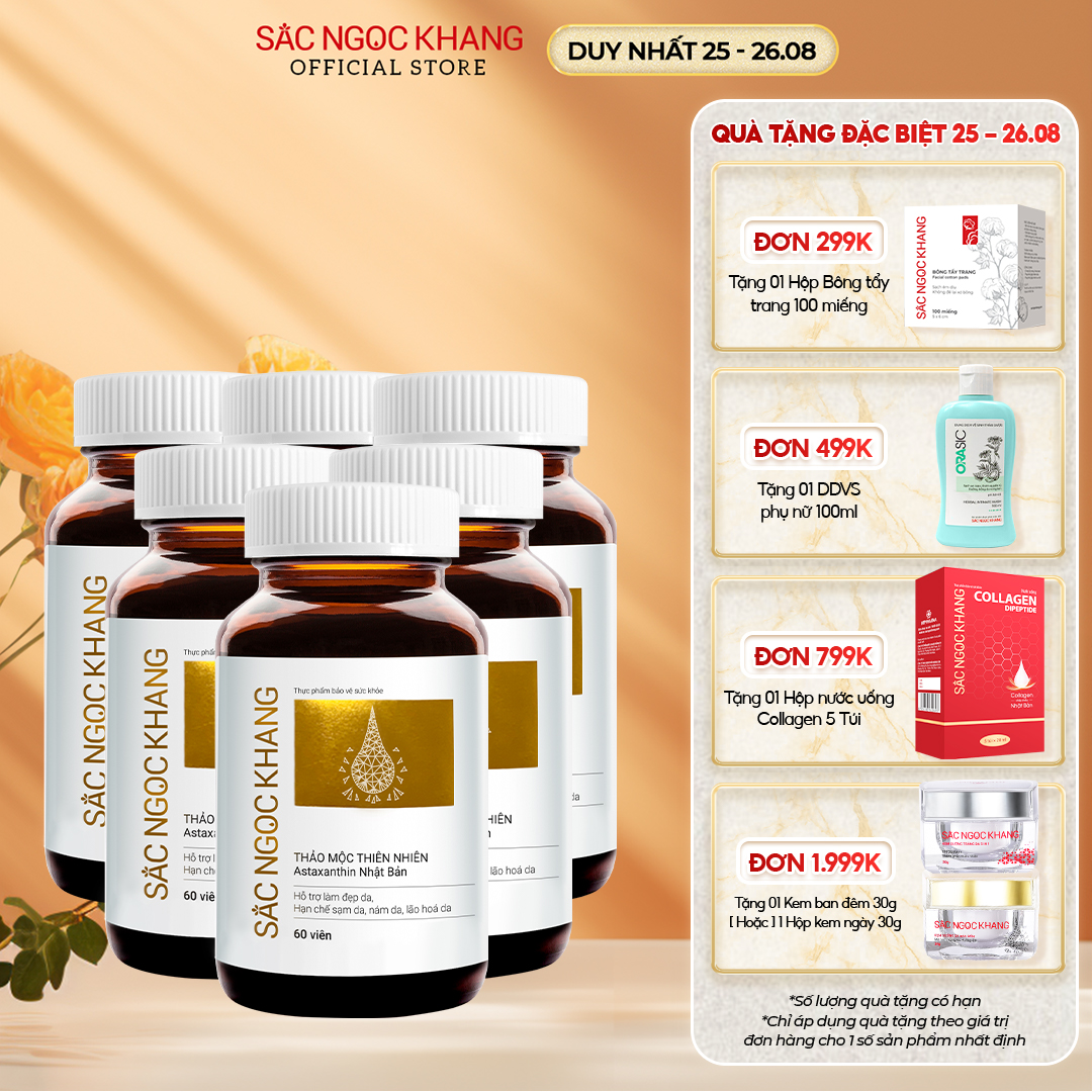 Combo 6 viên uống sắc ngọc khang vi tảo lục hộp 60 viên