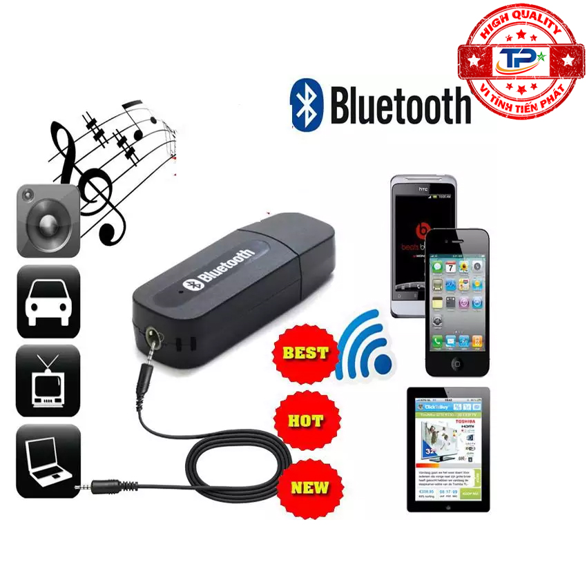 USB Thu Âm Thanh Bluetooth Music Receiver BT-163 biến loa amply thường thành có bluetooth
