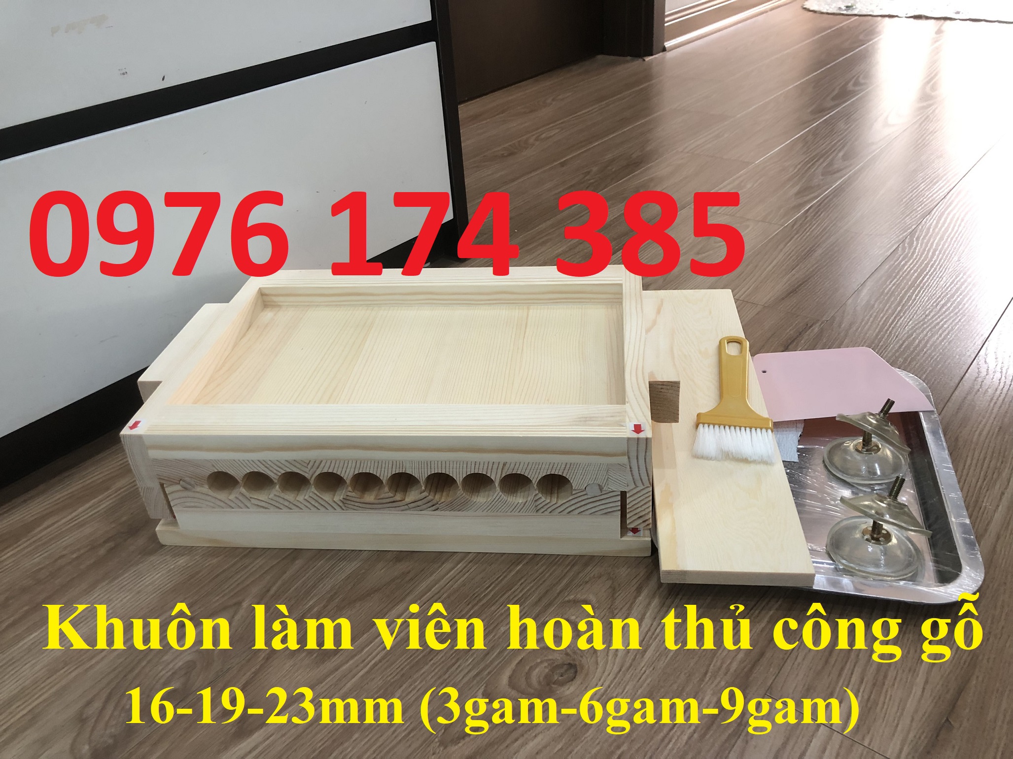 Khuôn làm viên hoàn thủ công bằng gỗ 23mm