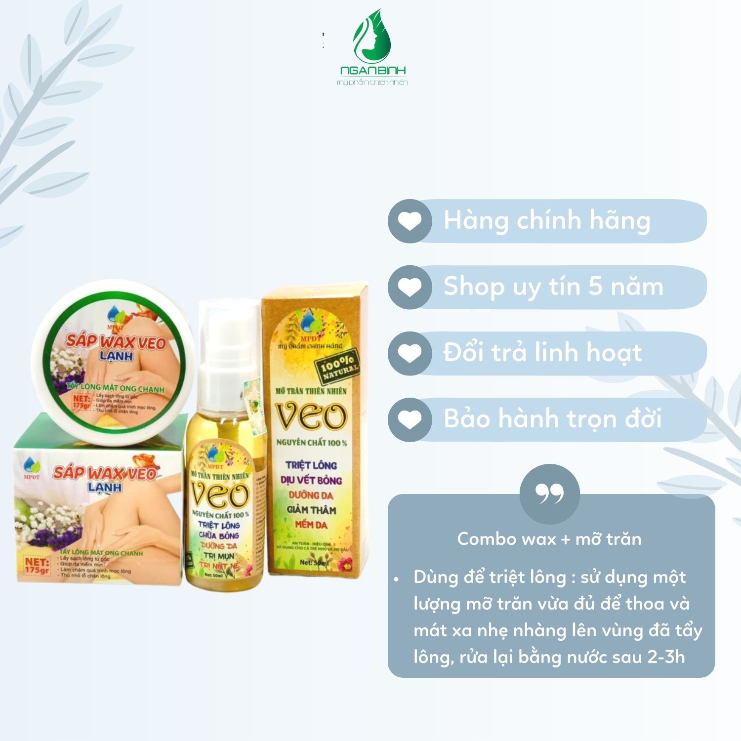 Wax tẩy triệt lông nách,râu ria mép,hết lông chân,vùng kín bikini,quát lông tại nhà