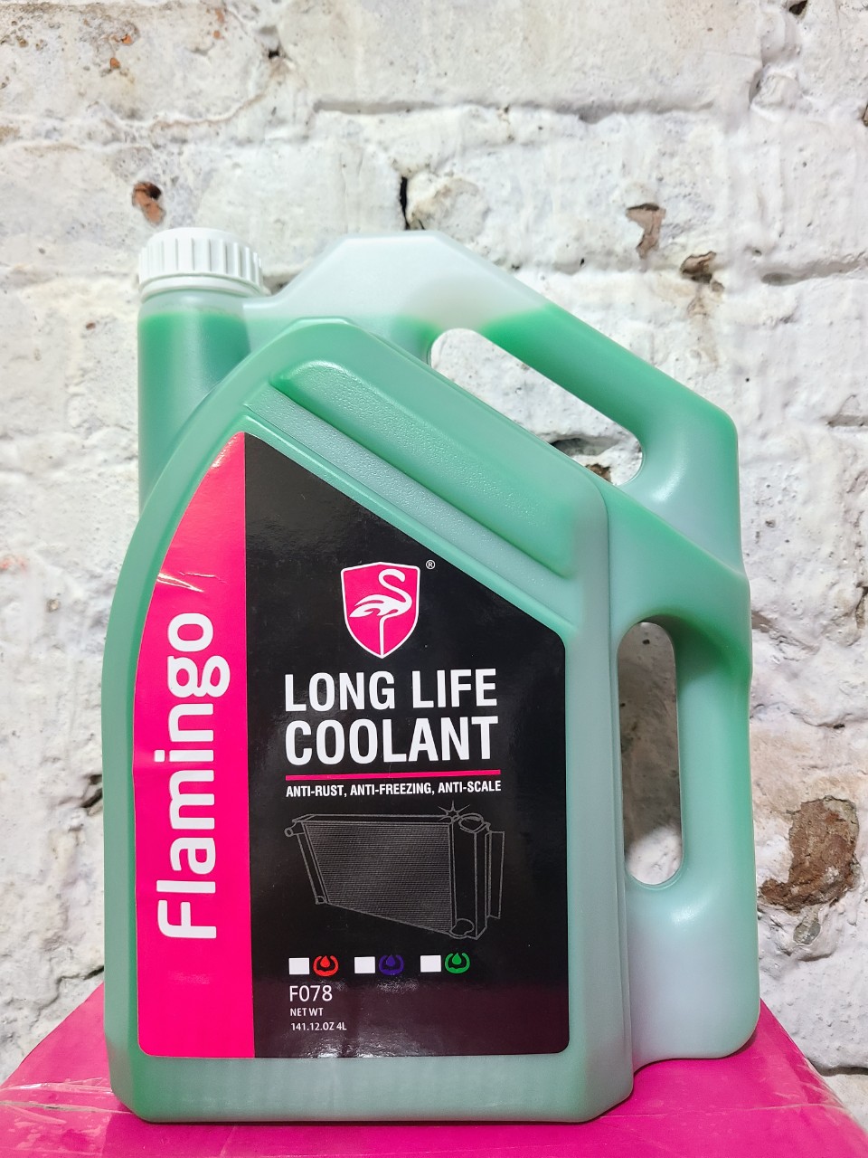 Nước làm mát động cơ ô tô Flamingo F078 ( Can Màu Xanh ) - Can 4 lít