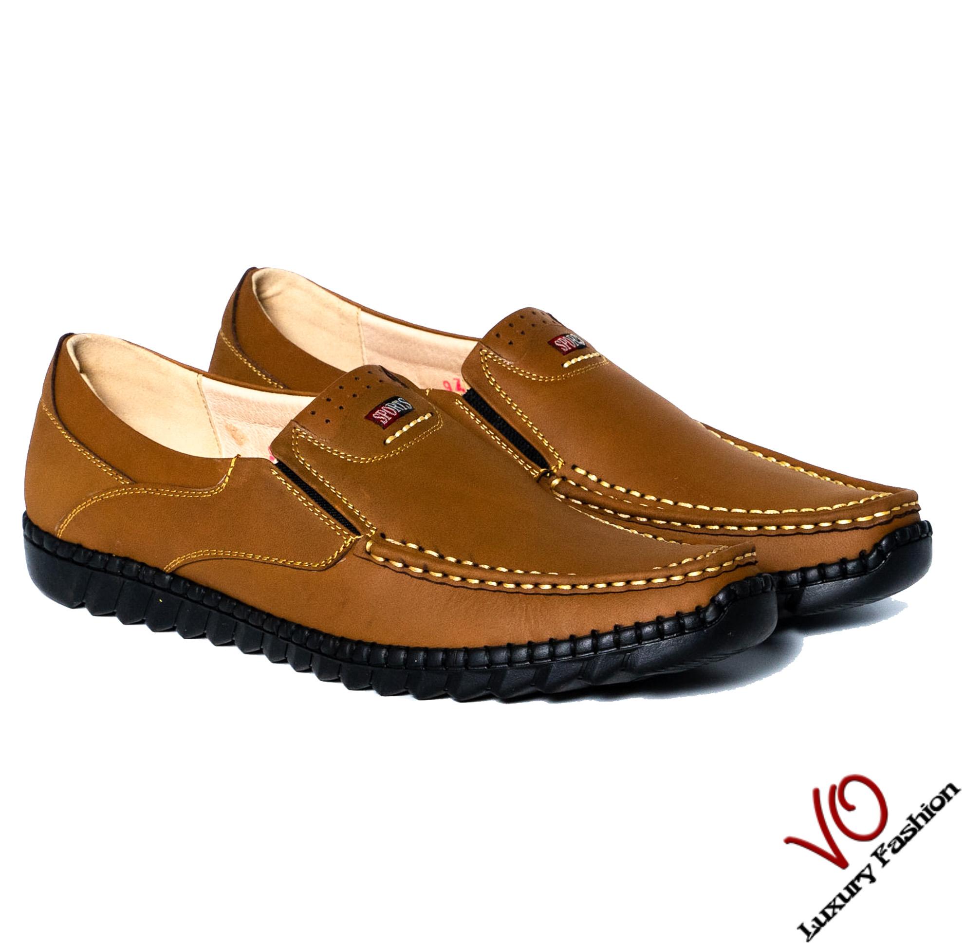 Giày mọi da bò phong cách màu vàng xanh VO 9756