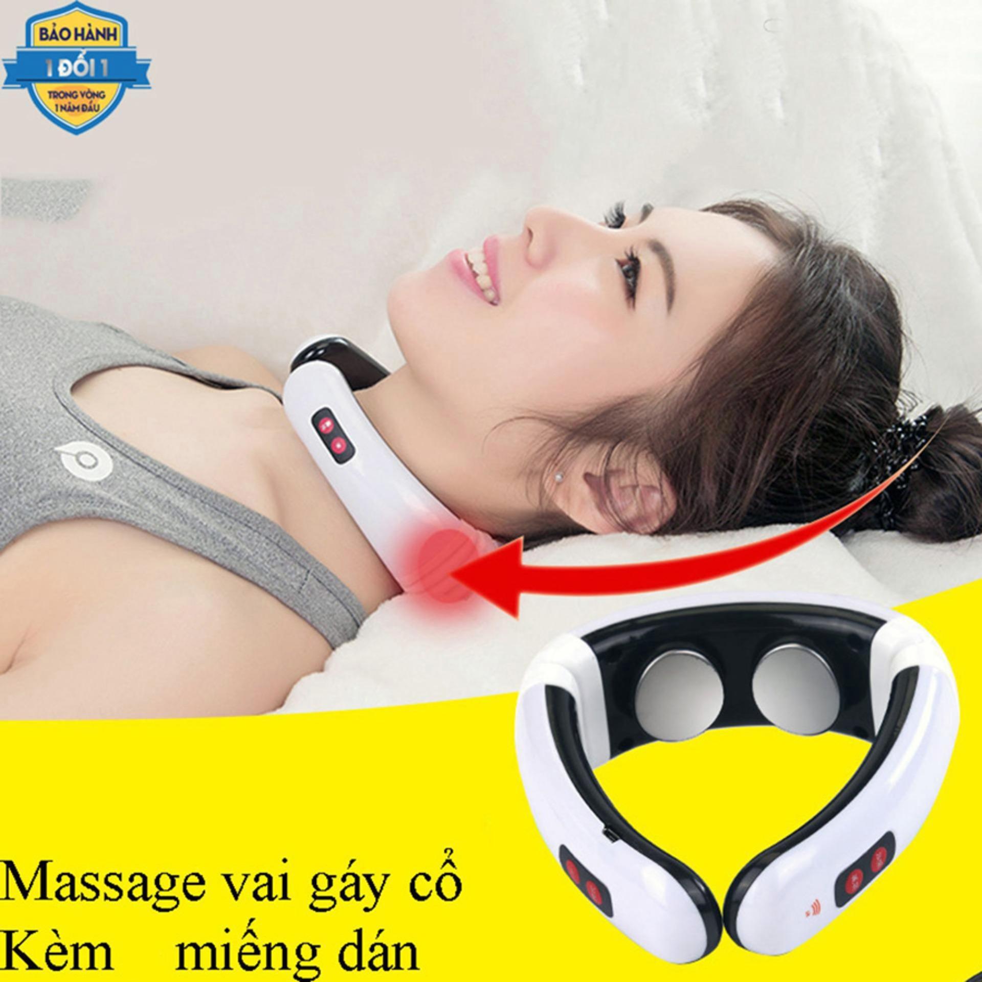 bán máy massage xung điệns, Máy massage cổ - vai - gáy thông minh 3D hình chữ C, điều nhức mỏi vai gáy. hàng công ty BH 1 đổi 1