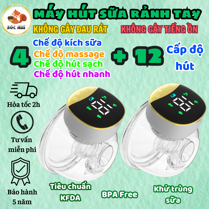 Máy hút sữa điện đôi rảnh tay máy hút sữa không dây xịn hơn fatz babychuẩn BPA tiêu chuẩn KFDA an toànmáy vắt sữa thông minh có 4 chế độ massage kích sữa hút sạch hút nhanh với 12 cấp độ tăng giảm áp lực