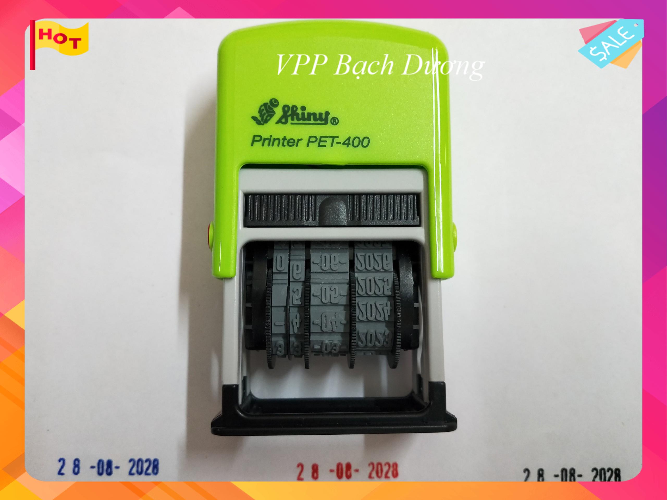 Dấu ngày tháng năm Pet-400 - Size: 4mm - Dấu NSX , HSD - Màu: xanh, đỏ, đen