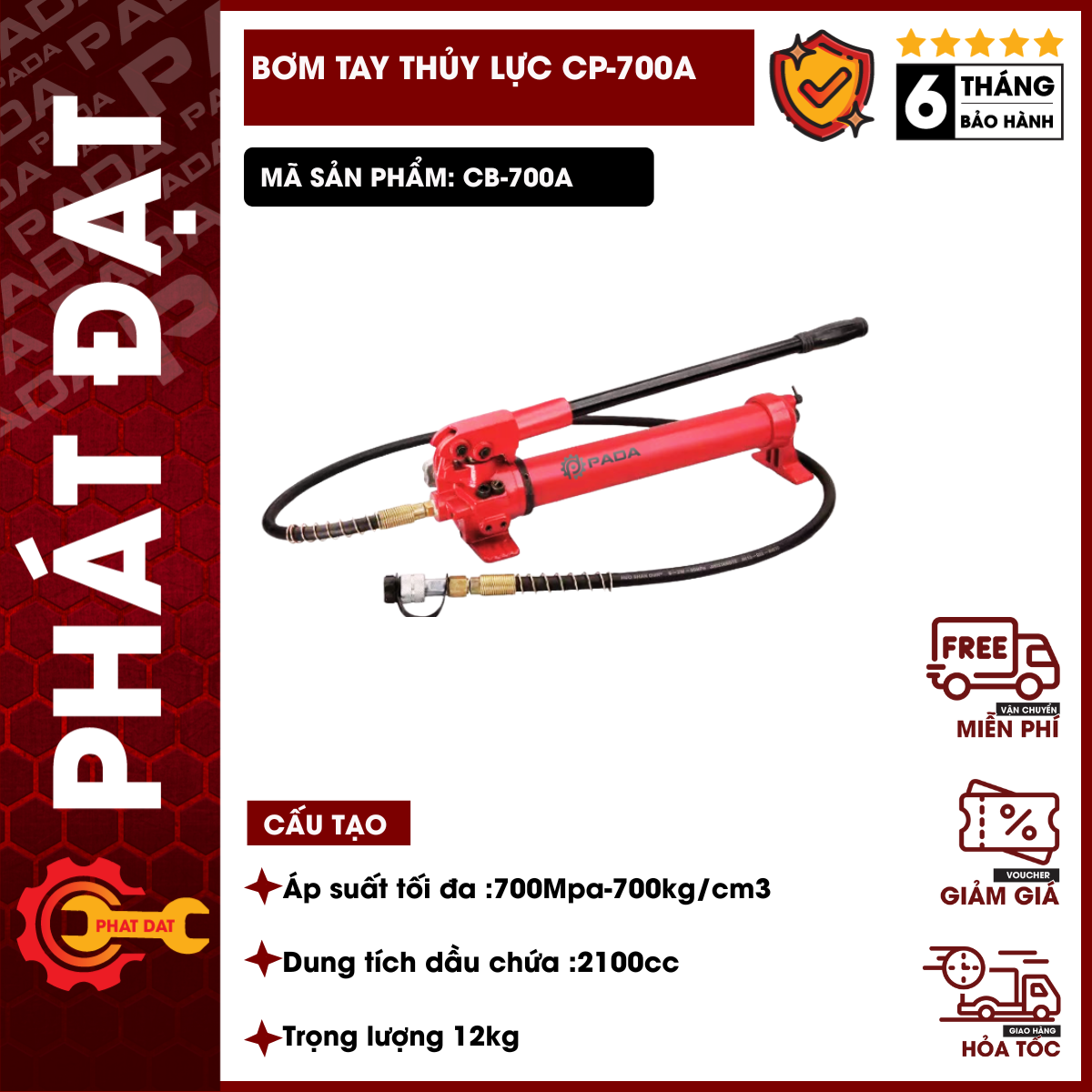 Bơm tay thủy lực cp-700a