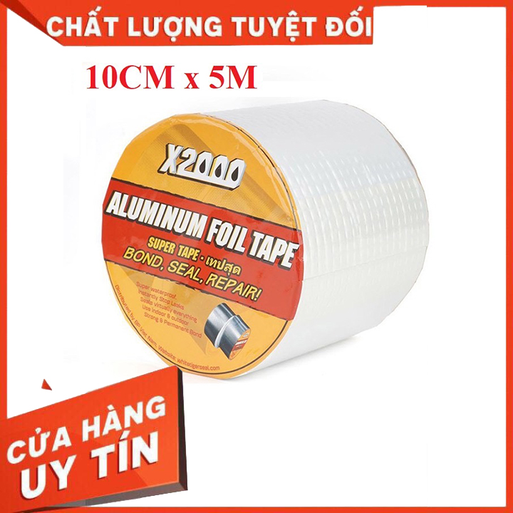 Băng keo chống thấm x2000 Nhật Bản chống thấm dột, dán tường, dán mái tôn, dán ống nước 10cm x 5m