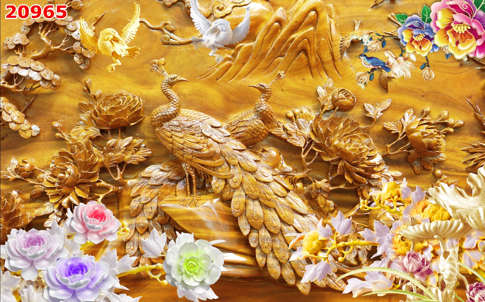 tranh dán tường 3D công phượng trang trí nhà phòng khách phòng ngủ hàng quán giá rẻ đẹp in theo kích thước yêu cầu