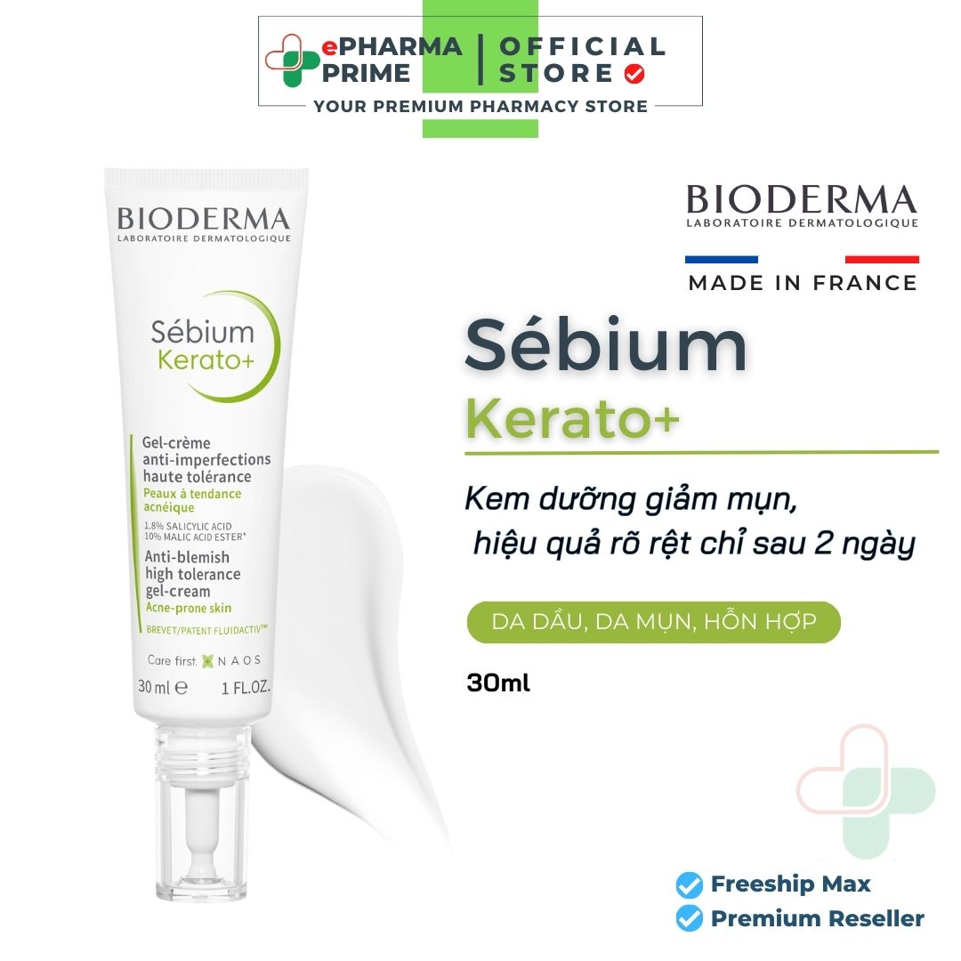 Kem Dưỡng Bioderma Sebium Kerato+ Ngừa Mụn, Giảm Thâm 30ml