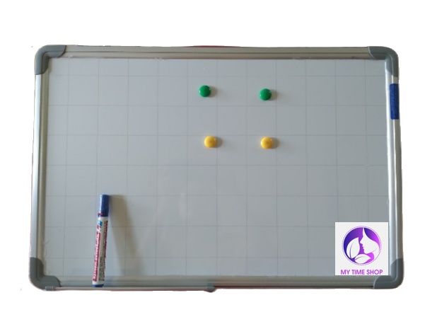 Bảng từ trắng Hàn quốc chính hãng viết bút kẻ ô 5 x 5 cm 60 x 40 cm