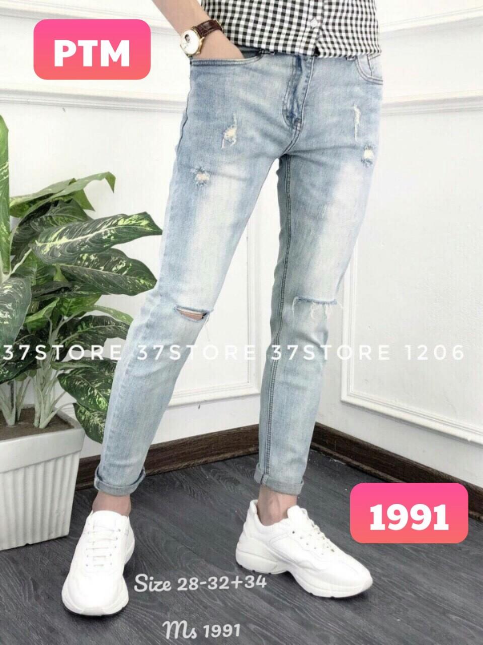 [HCM]Quần jeans nam thời trang  co gian size 28-34 mẫu mới sành điệu kiểu cá tính 1991