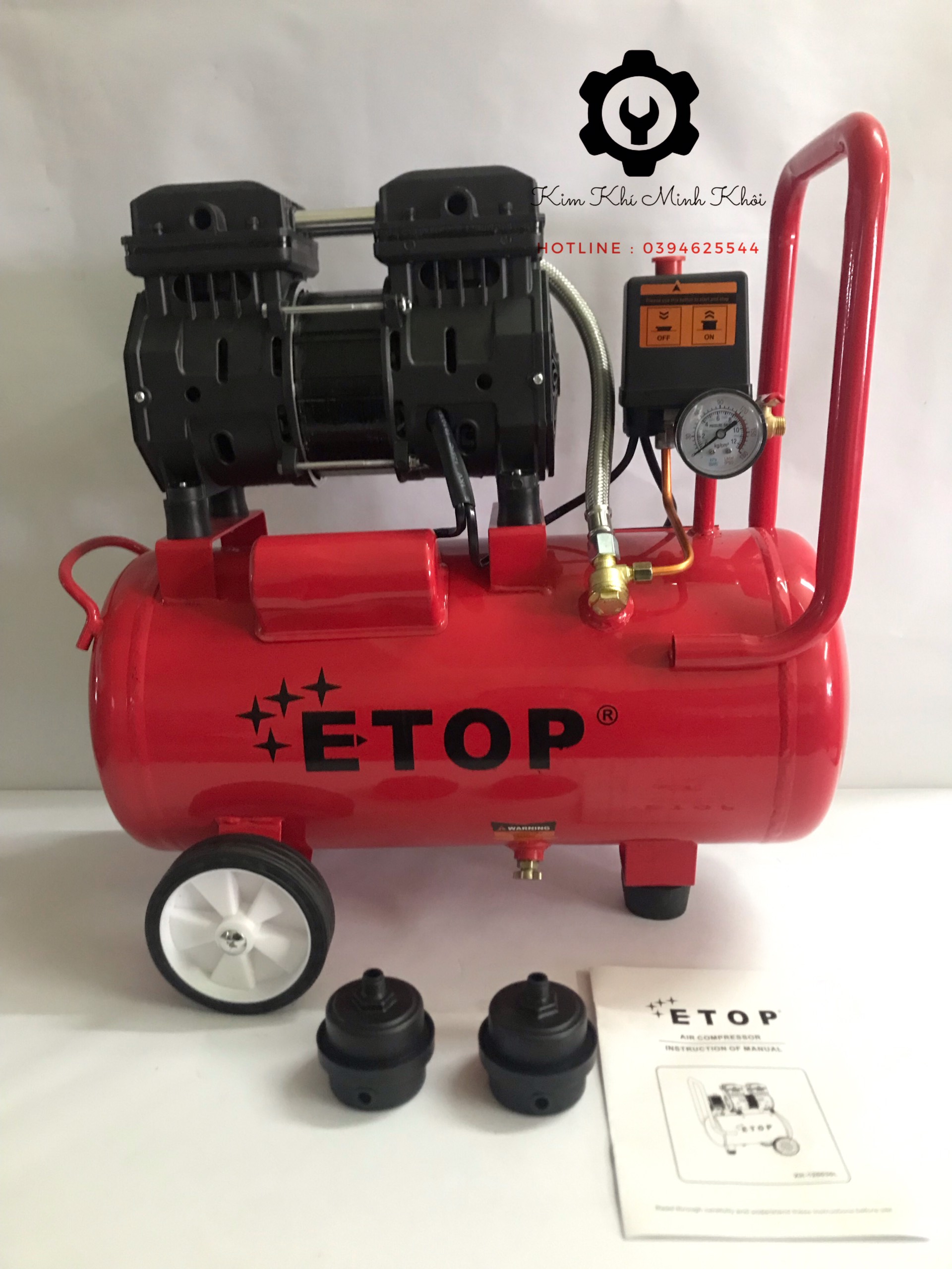 Máy nén khí không dầu ETOP 30L Thái Lan 1200W | Máy nén khí sạch( Không ồn, Cam kết hàng chuần)