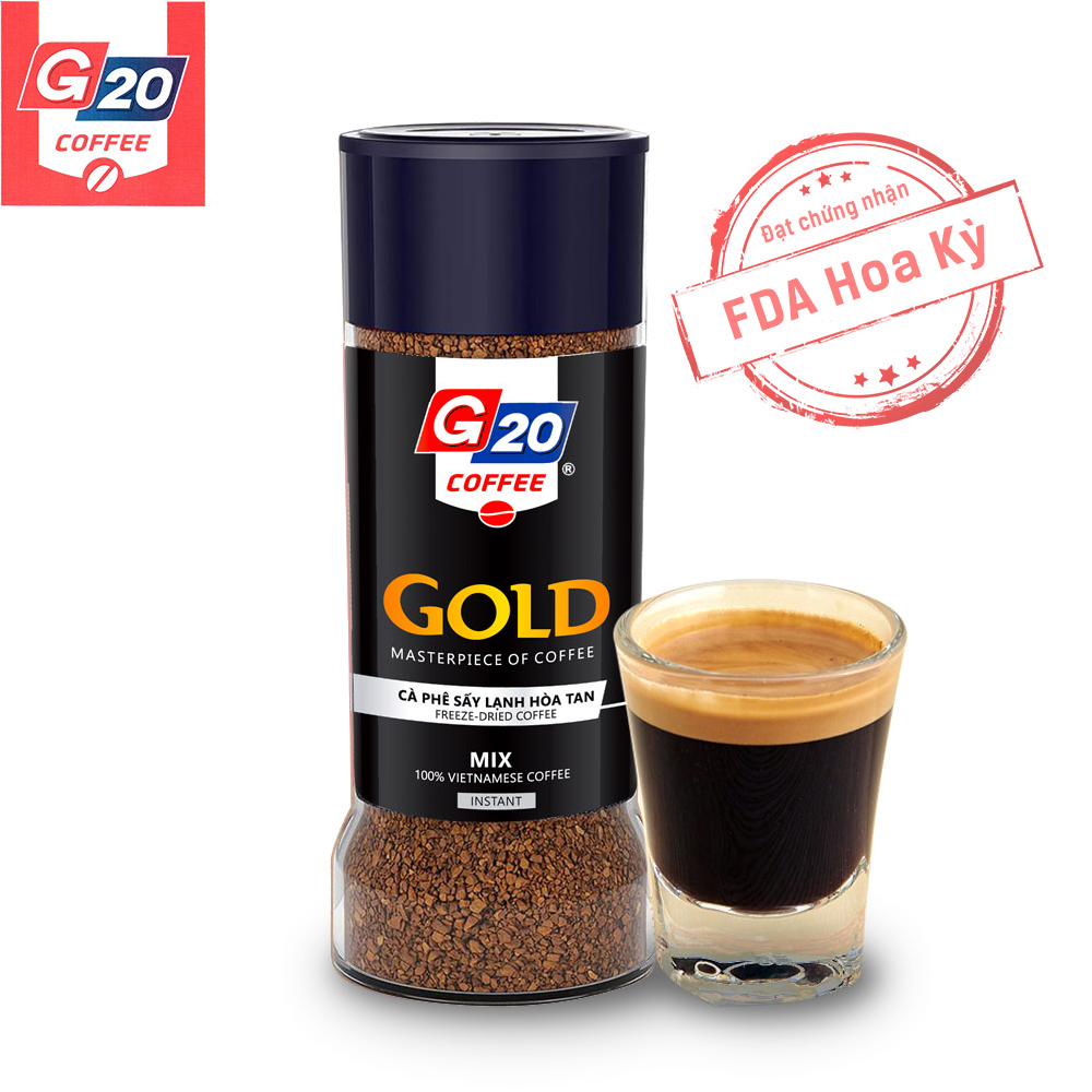 Cà Phê Sấy Lạnh Hòa Tan GOLD MIX Arabica & Robusta - Đạt Chứng Nhận FDA Hoa Kỳ - G20 Coffee