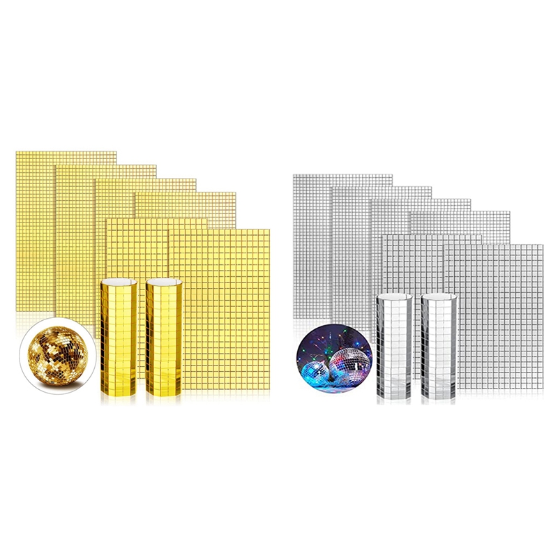 8100 cái tự dính gương Gạch Mosaic 5x5mm và 10x10mm cho Diy Disco Ball Craft Disco dán nhà Bình