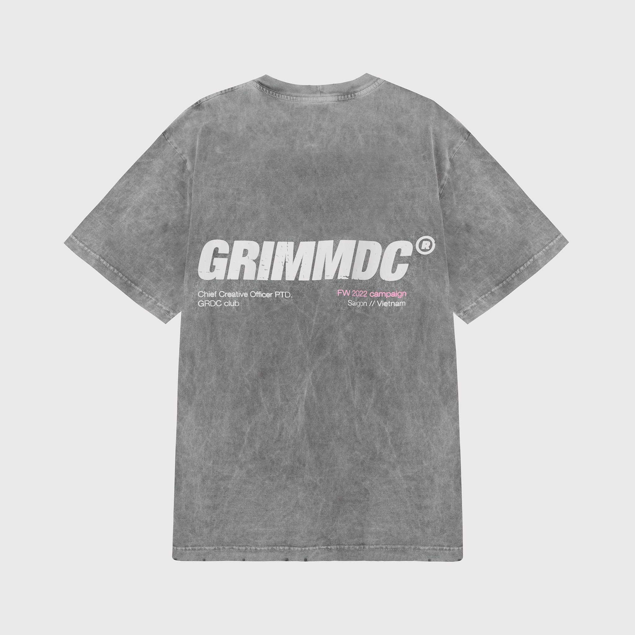 Grimm dc áo grimm dc signature destroyed collection | cco ptd. tee // grey