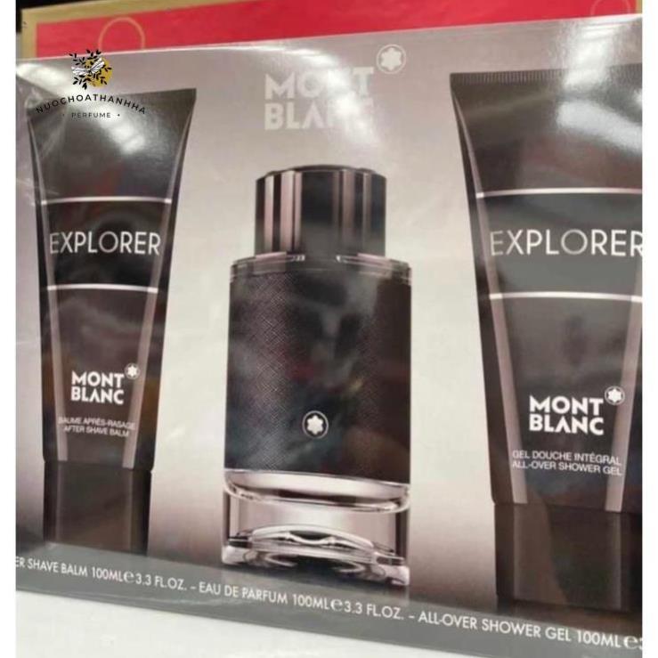 Nước hoa nam set Montblanc Explorer edp 100ml+7.5ml+dưỡng sau cạo râu 100ml