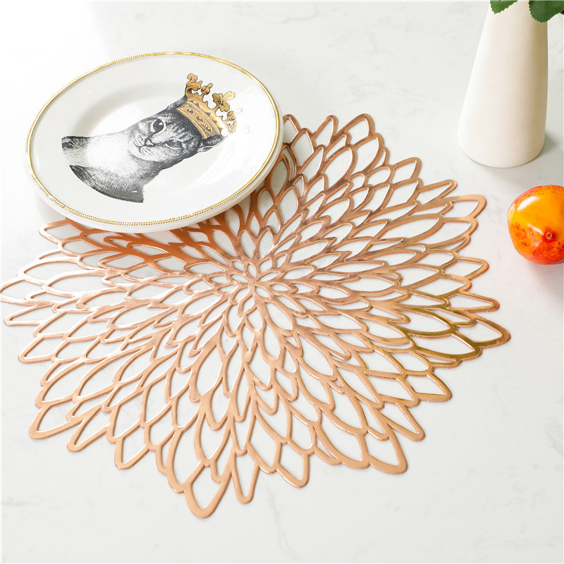(HOT) Tấm lót bàn ăn cao cấp PVC hình tròn hoa trạng nguyên nhiều họa tiết bất quy tắc p/c Bắc Âu, miếng lót bàn ăn chịu nhiệt chống thấm siêu đẹp