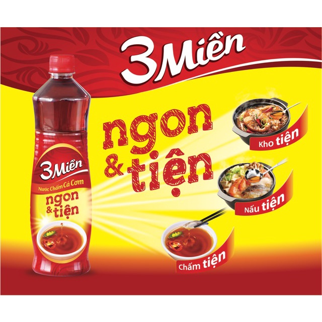 Nước mắm chấm cá cơm 3 miền chai 800ml.