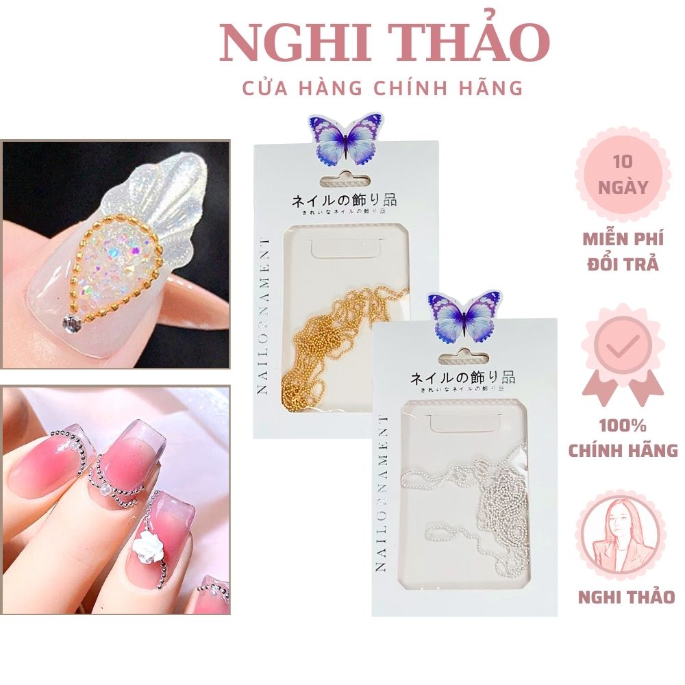 Dây bi nail tròn đính móng