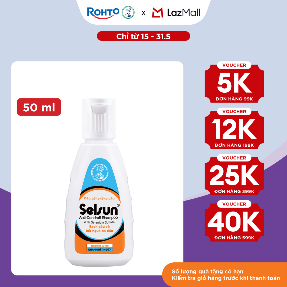Dầu gội Selsun chống gàu, sạch gàu  hết ngứa da đầu Selsun Anti-Dandruff Shampoo 50ml