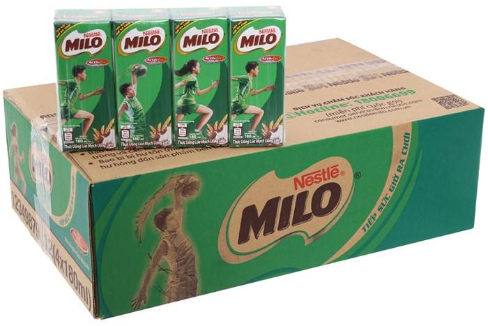 Thùng 48 hộp sữa milo lúa mạch 180ml