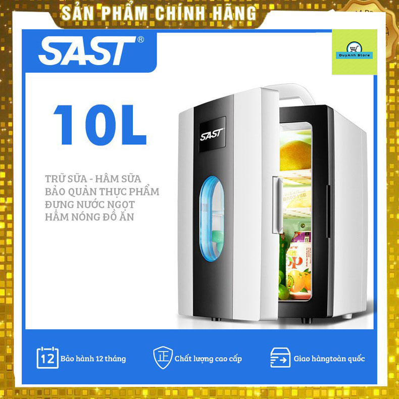 Tủ lạnh mini 10 lít SAST ST10L 2 chế độ làm lạnh hâm nóng cho gia đình và trên ô tô- Kiểu dáng sang trọng