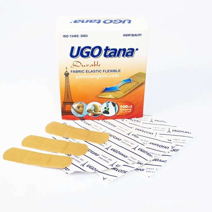 Băng dính cá nhân y tế Ugotana, có giãn, không thấm nước, dễ gỡ bỏ, hộp 102 cái và 30 cái