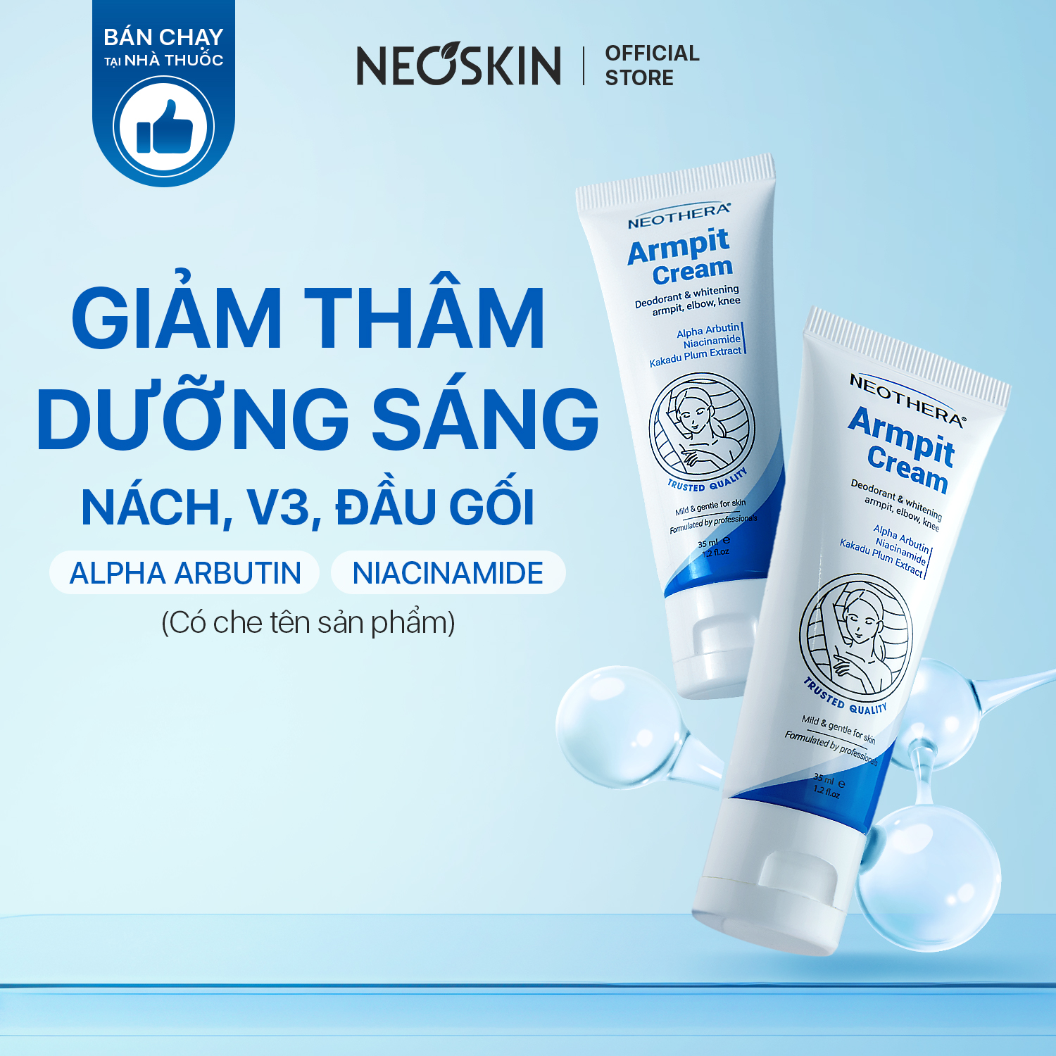  Combo 2 Kem Thâm Nách Mông Bikini Giúp Trắng Da Vùng Nách Thu Nhỏ Lỗ Chân Lông Hiệu Quả Sau 2 Tuần Sử Dụng NEOSKIN 