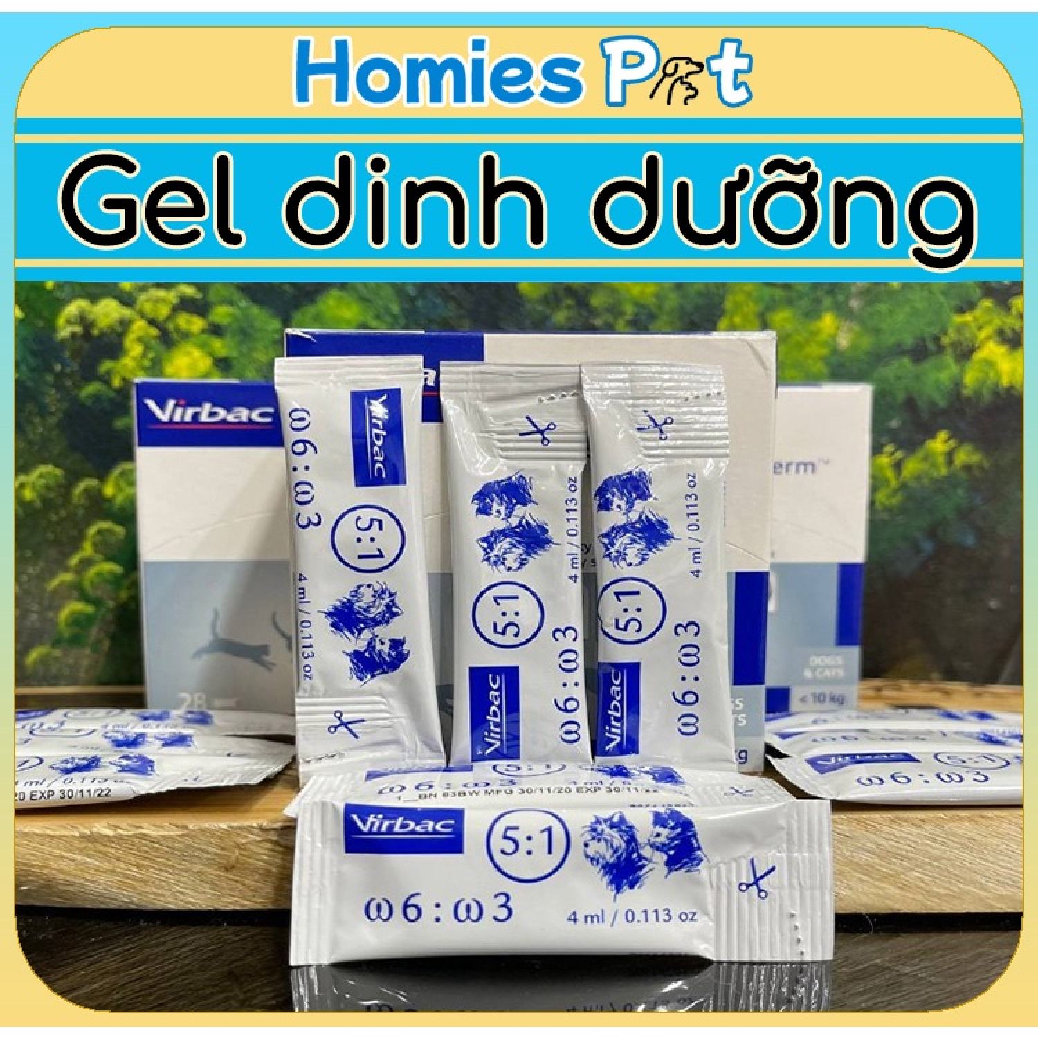 Gói ɡel Dinh Dưỡng Virbac Megaderm 4ml Giúp Mượt Lông, Da Và Giảm Ngứa Chó Mèo - Homiespet