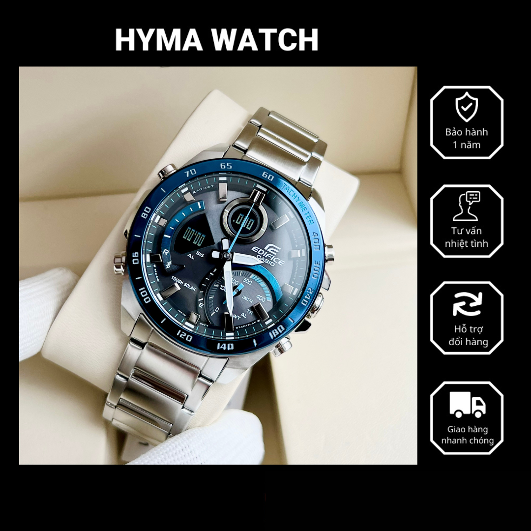 Đồng hồ Nam Casio Edifice ECB 900DB-1B Kết nối điện thoại - Pin năng lượng mặt trời Bảo hành 5 năm Hyma watch