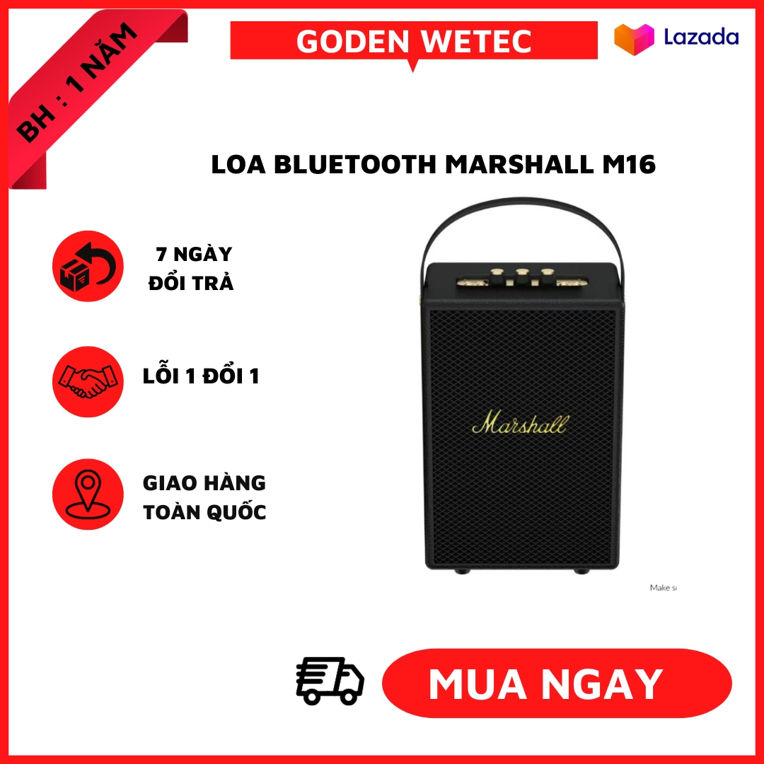 Loa Bluetooth Marshall M16 Thế Hệ Mới 2023 Bass Mạnh Âm Thanh Hay Full Box 100 Bluetooth 5.2. Pin Trâu Bọc Da Cực Kì Sang Trọng Loa Bay Phòng Độc Đáo Bảo Hành 1 Năm