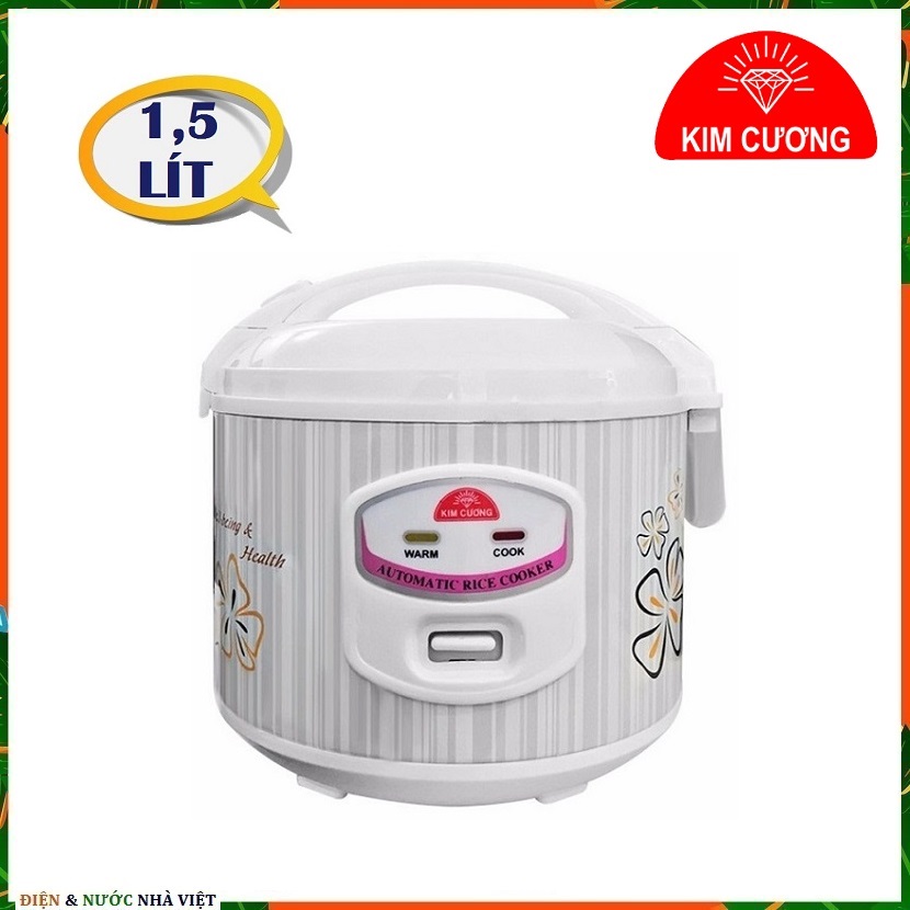 Nồi cơm điện tự động 1,5 lít kim cương 1,5lg nắp gài