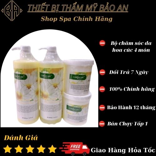 Bộ chăm sóc da hoa cúc 4 món chuyên dùng trong spa tmv