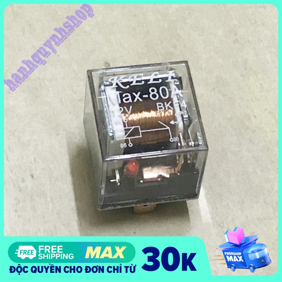 Rơ le 4 chân 12v 80a nhựa trong
